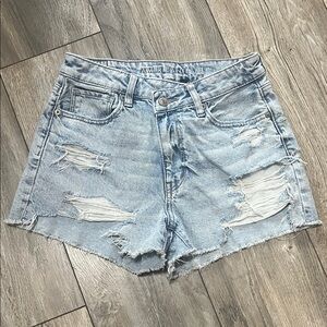 American Eagle Outfitters Ripped Light Blue Jean Shorts